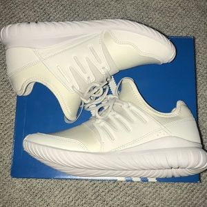 White Adidas Tubular Radial